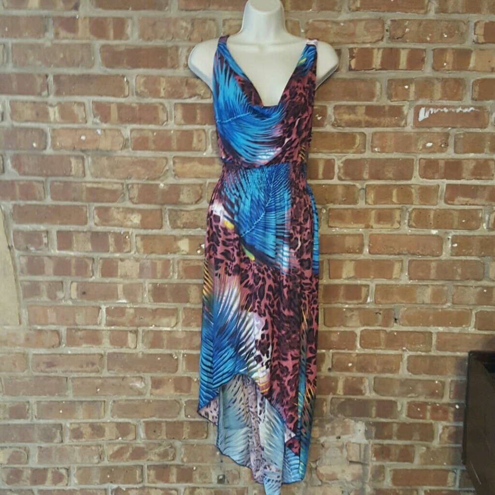 Tropical jungle High low resort dress size XL NWT